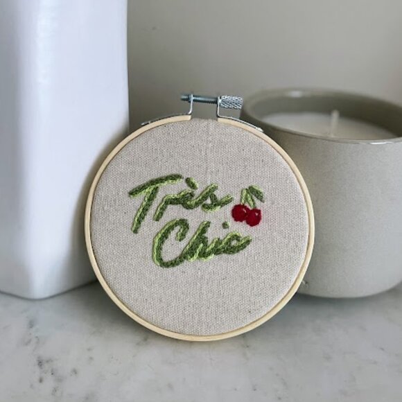 Other - Tre's Chic Hand Embroidered 4 inch Hoop